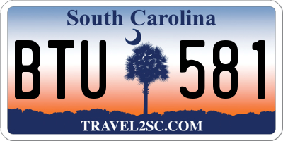 SC license plate BTU581