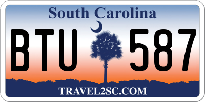 SC license plate BTU587