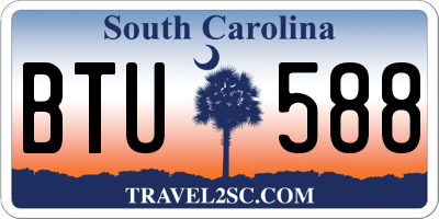 SC license plate BTU588