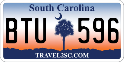SC license plate BTU596