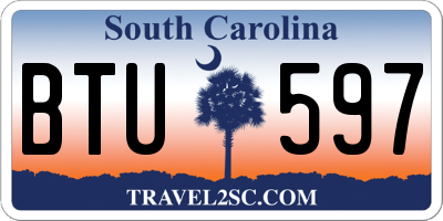 SC license plate BTU597