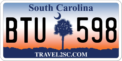 SC license plate BTU598