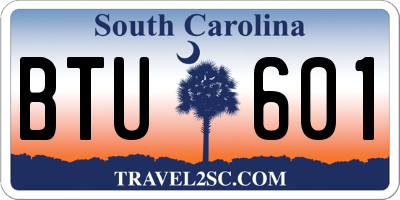 SC license plate BTU601