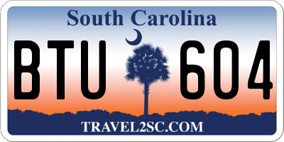 SC license plate BTU604
