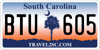 SC license plate BTU605