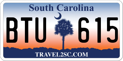 SC license plate BTU615