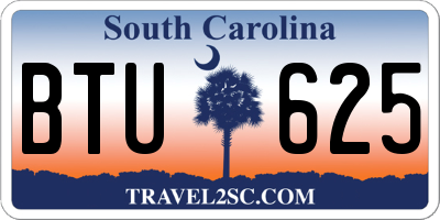 SC license plate BTU625