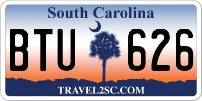 SC license plate BTU626