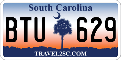 SC license plate BTU629