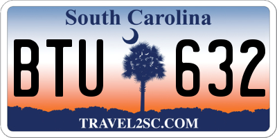 SC license plate BTU632