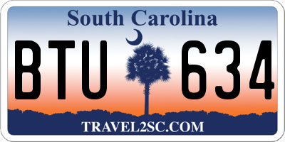 SC license plate BTU634