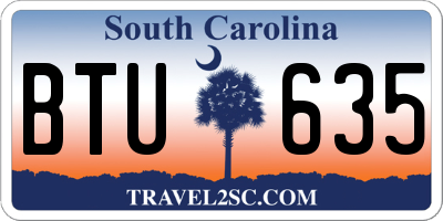 SC license plate BTU635