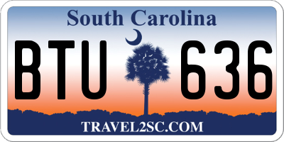 SC license plate BTU636