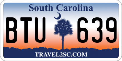 SC license plate BTU639