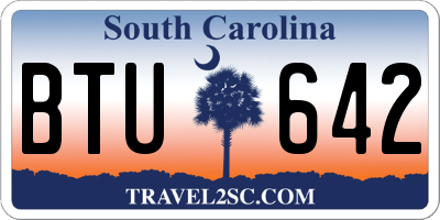 SC license plate BTU642