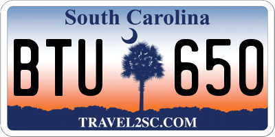 SC license plate BTU650