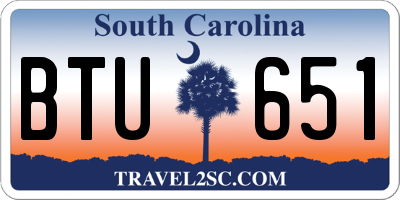 SC license plate BTU651