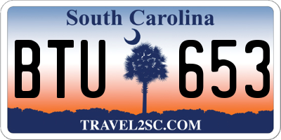 SC license plate BTU653