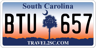 SC license plate BTU657