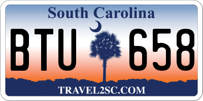 SC license plate BTU658