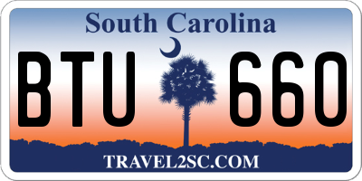 SC license plate BTU660