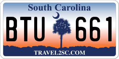 SC license plate BTU661
