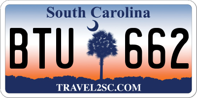 SC license plate BTU662