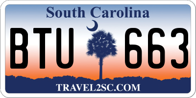 SC license plate BTU663