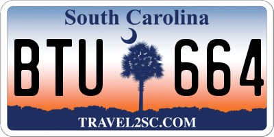 SC license plate BTU664