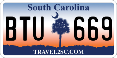 SC license plate BTU669