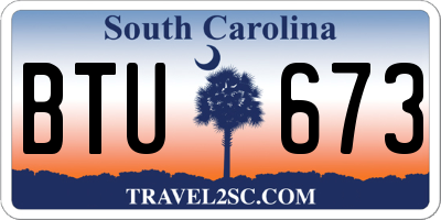 SC license plate BTU673