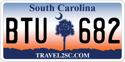 SC license plate BTU682