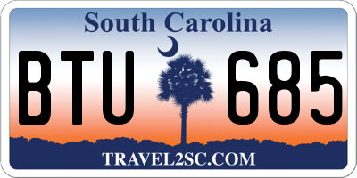 SC license plate BTU685