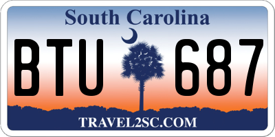 SC license plate BTU687