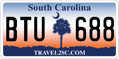 SC license plate BTU688