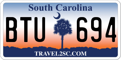 SC license plate BTU694