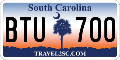 SC license plate BTU700