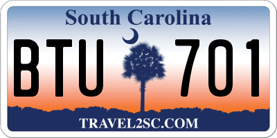 SC license plate BTU701