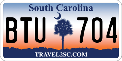 SC license plate BTU704