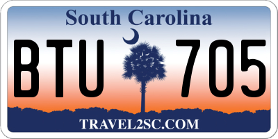 SC license plate BTU705