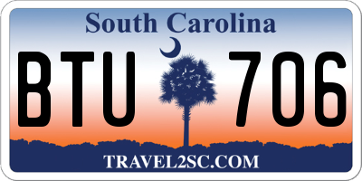 SC license plate BTU706