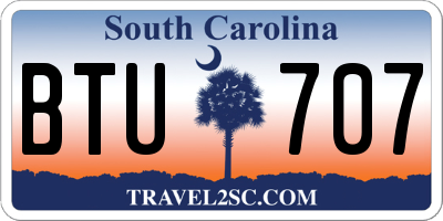 SC license plate BTU707