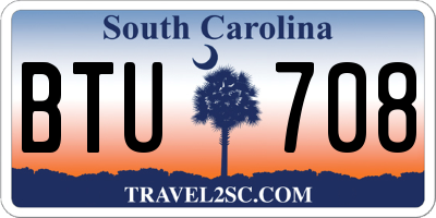 SC license plate BTU708