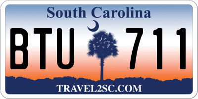 SC license plate BTU711