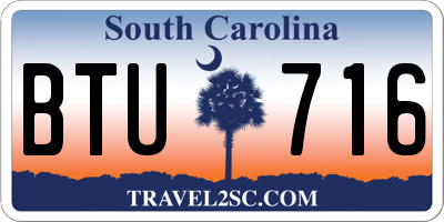 SC license plate BTU716