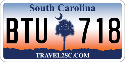 SC license plate BTU718