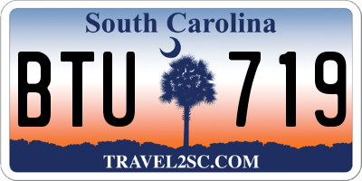 SC license plate BTU719