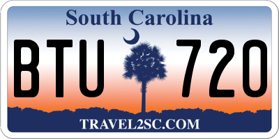 SC license plate BTU720