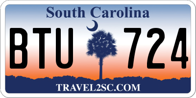 SC license plate BTU724