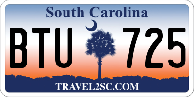 SC license plate BTU725